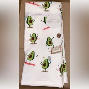 Kassafina Avocado Print Kitchen Towels 2 pack new